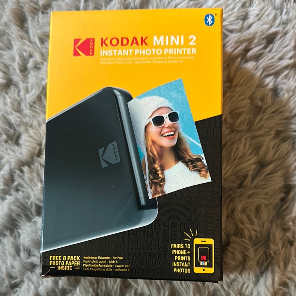 Kodak Mini 2 Instant Photo Printer in Yellow and Black